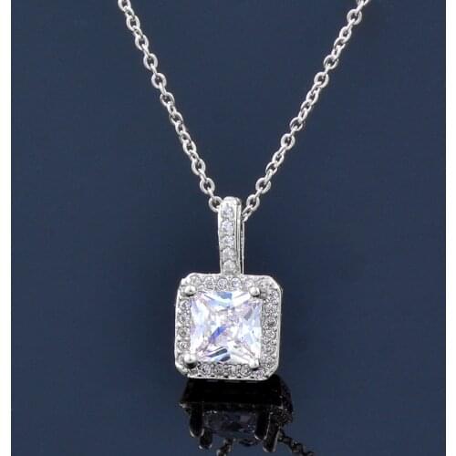 SINLEERY Fashion Jewelry 2021 Pink White Purple Square Crystal Chains Choker Necklace For Women wedding accessories XL019 SSK
