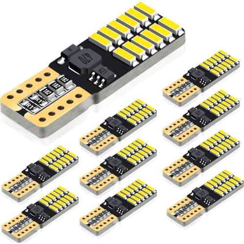 AUXITO 10Pcs W5W T10 LED Canbus Bulb Car Clearance Interior Lights For Audi BMW Mercedes Toyota Error Free Automobiles LED 12V