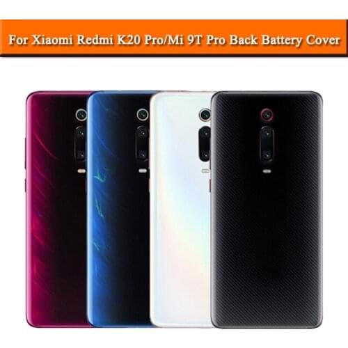 Back Battery Cover For Xiaomi Redmi K20 Pro For Xiaomi Mi 9T Pro Rear Glass Door Housing Case Replacement Assembly Part