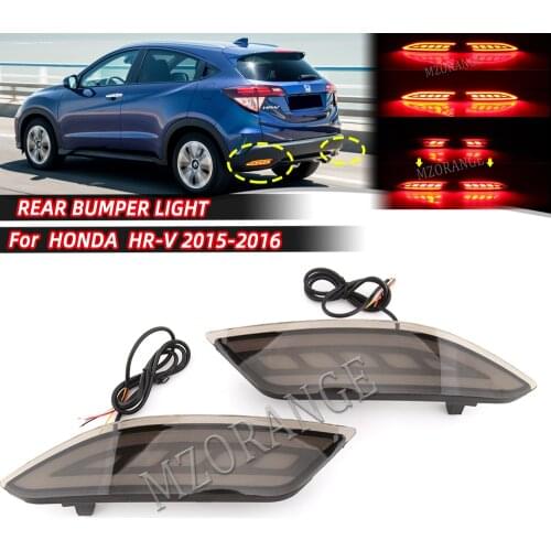 1set For Honda HRV HR-V 2014-2018 LED DRL Reflector LED Rear Fog Lamp Bumper Lights Brake Light Turning Signal 3 Functions