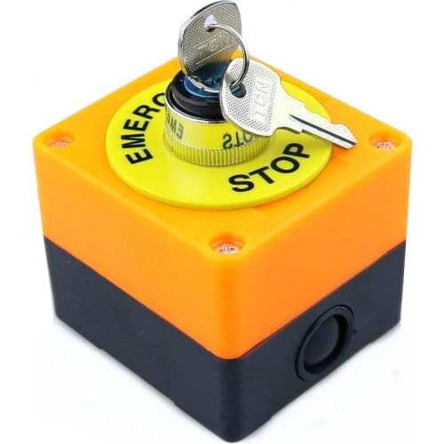 1PCS Plastic Shell LAY37 AC 380V 10A DPST 2 Position Rotary Selector Key Lock Switch 1 N/O 1 N/C LAY7