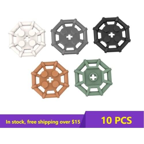 10PCS Bricks 2X2 With Eight Bezels Plate 75937 30033 Building Blocks Parts Technial Bricks Kids Brain Game DIY Toys Bbest Gifts