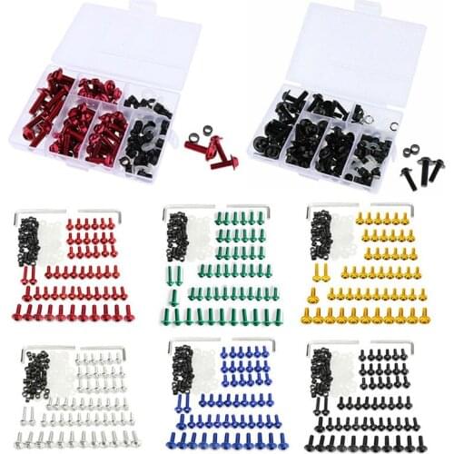 158x Black Fairing Bolts Kit Fastener Clips Screws for Motorcycle Sportbike Repair Screws Kit Bolts and Nuts Screw Screw Set