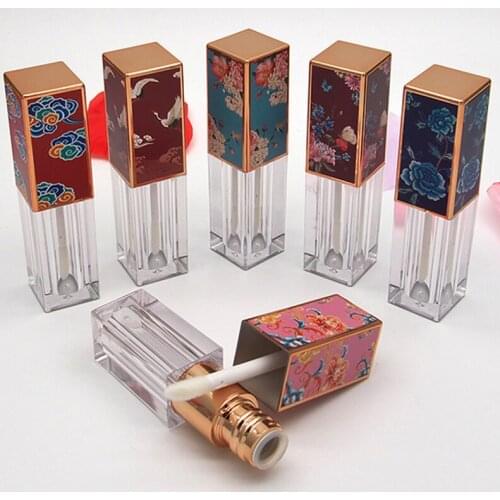 20 x 3.5ml Empty Vintage Style Lip Gloss Tint Tubes Retro Flower Pattern Liquid Lipstick Brillo Labial Cosmetic Container Bottle