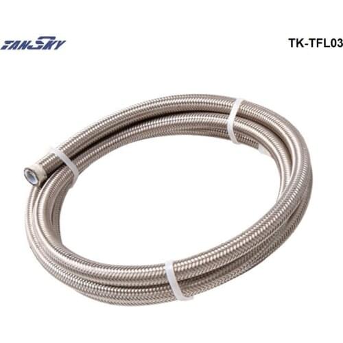 50M AN -3 ( 1/8" I.D) Braided Stainless Steel Hydraulic Brake Fuel Line Hose TK-TFL03