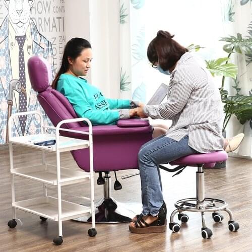 Free shipping salon furniture Hairdressing Chair Lifted Rotated Makeup/tattoo/manicure Chair Reclining Disc Feet Nail Art Chairs