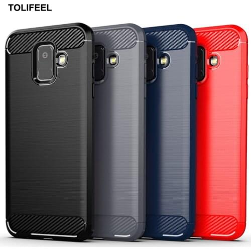 Carbon Fiber Case For Samsung Galaxy A5 2017 A6 A7 A8 Plus A9 2018 Soft Silicone Shockproof Phone Cover For Samsung J4 J6 Plus