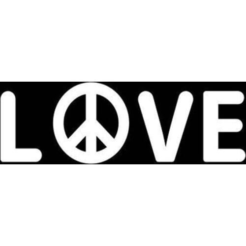 Black/Sliver Love Peace Symbol Car Rear Glass Sticker Waterproof Vinyl Art Car Side Pattern Decor Sticker S1083
