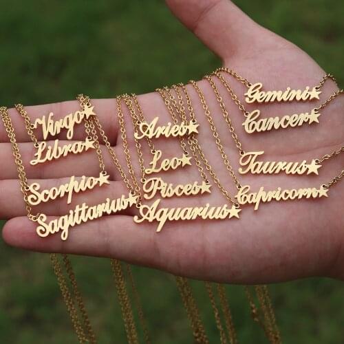 12 Constellation Choker Scorpio Leo Capricorn Aquarius Necklace Zodiac Libra Taurus Virgo Gemini Sagittarius Pisces Aries Cancer