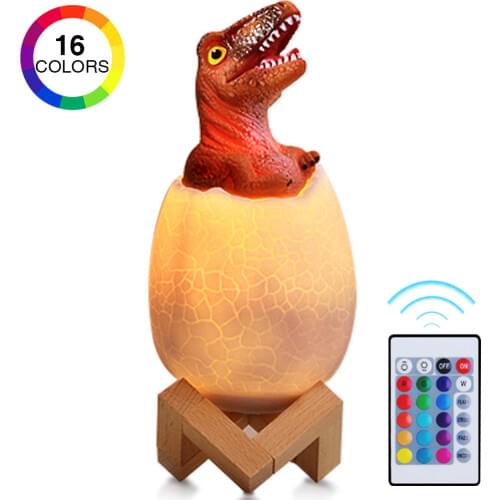 3D Dinosaur Childrens Night Lights with Touch Sensor and Remote control 16 colors Lamp bedroom Bedside lighting decor kid gifts