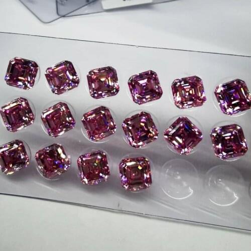 Factory prices DVVS pink Color loose moissanites 0.6ct-1.5ct 1pcs Clarity princess Shape moissanite diamonds for Jewelry