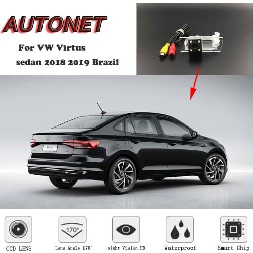 AUTONET Backup Rear View camera For VW Virtus sedan 2018 2019 Brazil HD/CCD Night Vision/license plate camera