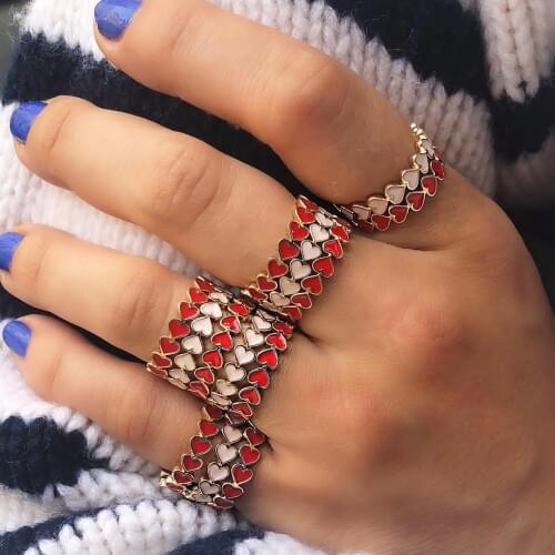 Lost Lady Heart Ring High Grade Metal Ring Fashion Fashion Multicolor Jewelry Wedding Party Girlfriend Present Wholesale Bijoux