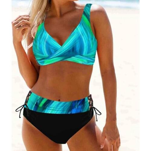 Swimwear women 2021 Push Up Wrap Cross Bra Briefs Bathing Suit Swimsuit Bikini Set Beachwear for Swimming Pool купальник женский