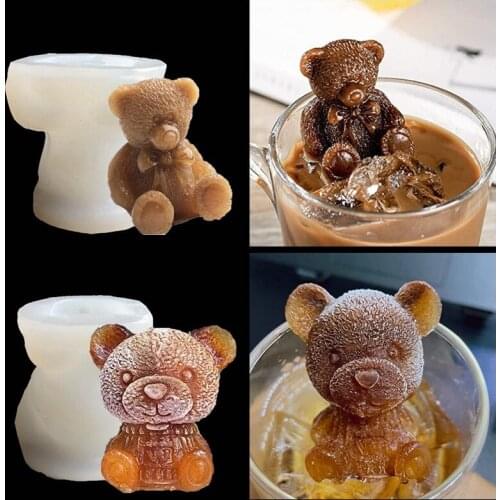 Net Red Bear Ice Tray Coffee Milk Tea Chocolate Mold Silicone mold Aromatherapy plaster ornaments handmade