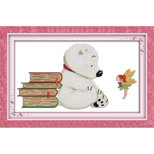 A lovely small white dog(2) cross stitch kit cartoon canvas stitching embroidery DIY handmade needlework