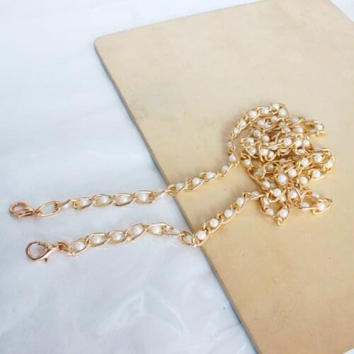 40/60/100/110/120cm Multiuse Pearl Lobster Clasp Bag Strap DIY Durable Metal Purse Chain Handle Replacement