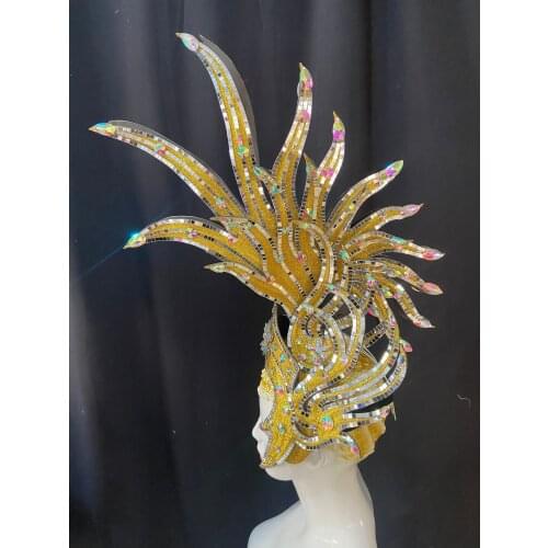 FASHIONABLE AND EXQUISITE HEADDRESS FEATHERS SAMBA DANCE CARNIVAL HALLOWEEN PARTY LATIN DANCE BAR PERFORMANCE HAT MASQUERADE