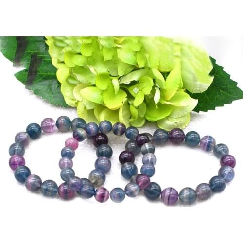 AAA Superior Quality Natural Colorful Dream Fluorite stretch Bracelet