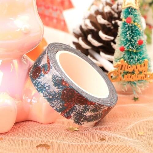 NEW 10pcs/Lot Decorative Pine Needles And Candy Christmas Washi Tapes DIY Bullet Journal Adhesive Masking Tape Cute Stationery