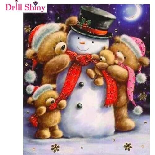 New 5D Christma Snow Man Diamond Painting Cross Stitch Wall Art Snow Scenery Diamond Mosaic Embroidery Diy Christmas Gift