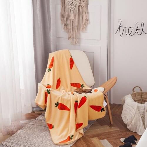 Carrot blankets fashion twin boys girls blankets Throw Flannel blanket on Bed/car/sofa cartoon kids rugs fruits double blankets