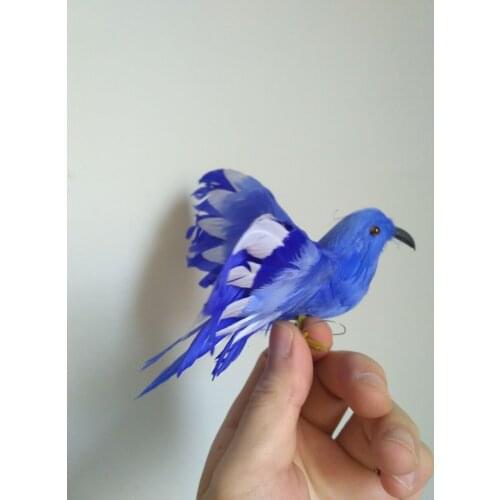 Foam&feathers blue bird about 12x15cm spreading wings simulation bird model handicraft home garden decoration gift p0229