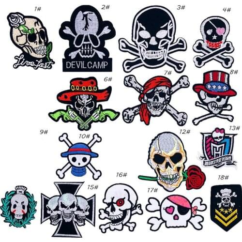 PGY Badges For Clothes Stickers Jeans Badges Punk Patch Band Skull Patch Biker Iron On Cheap Embroidered Motorcycle Patches