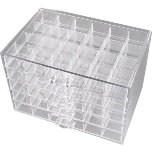 Plastic Jewelry Box Organizer Storage Container 120 Grids Case for Nail Art