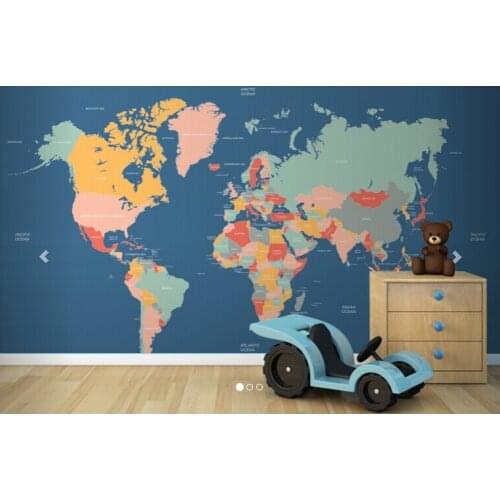 Custom papel de parede infantil, the Navigator Kids Map Mural for sitting room bedroom TV wall waterproof vinyl papel DE parede