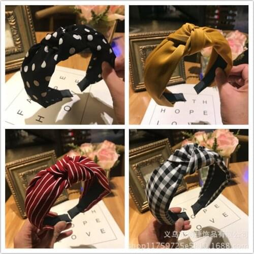 Hair Band Wide-sided Cross Fabric Simple Fashion Adult Hair Accessories Wash Face Headband Headband