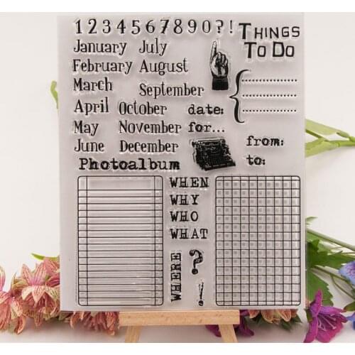 DIY Transparent Clear Silicone Stamp/Seal for DIY Scrapbooking/photo Album Clear Stamp Sheets T1394 Calendar Date