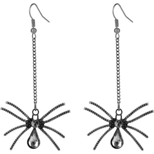 Rhinestone Insects Spider Shape Pendant Earring Jewelry 7 Styles Enamel Women Earrings Long Drop Eardrop Party Trinket