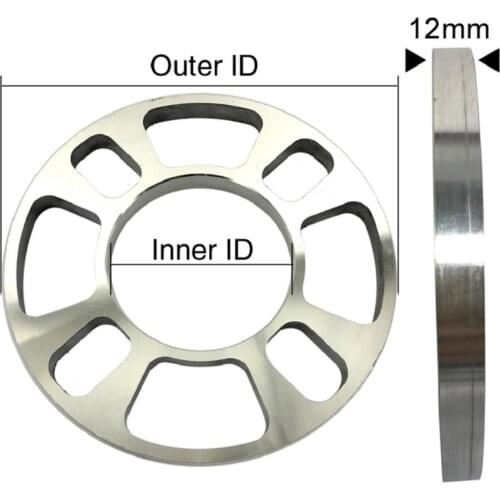 2 Pieces Replacement 12MM Car Universal 4Hole Aluminium Wheel Hub Spacer Adapter