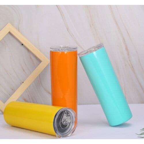 Vacuum Coffee Mug 20oz Thermos Stainless Steel Insulated Skinny Tumbler Drinking Cup With Slide Lid