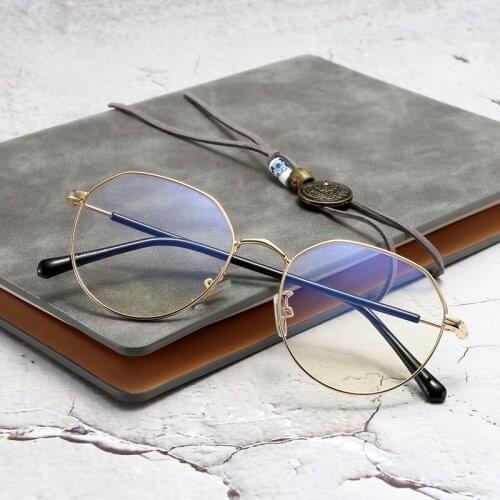 Veshion Blue Light Blocking Spectacles Transparent Clear Eyeglasses Frame Computer Glasses Alloy Optical Lens Prescription Point