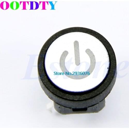 OOTDTY Green Led Light Power Switch Symbol Push Button Momentary Latching Computer Case Switches