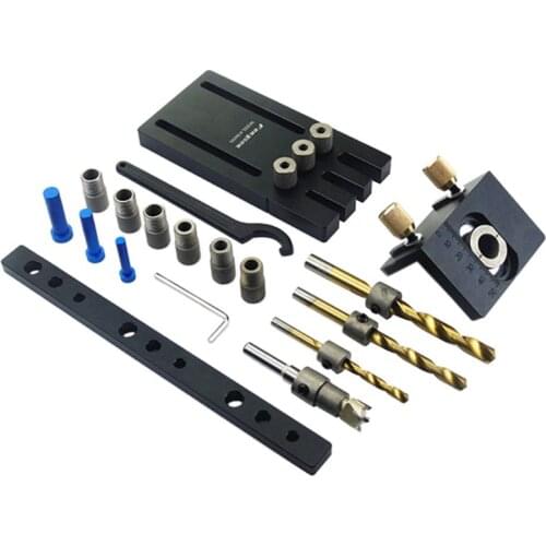 08450-S Aluminum Alloy 6061 Hole Opener 3-in-1 Wood Positioning Tool Drill Guide