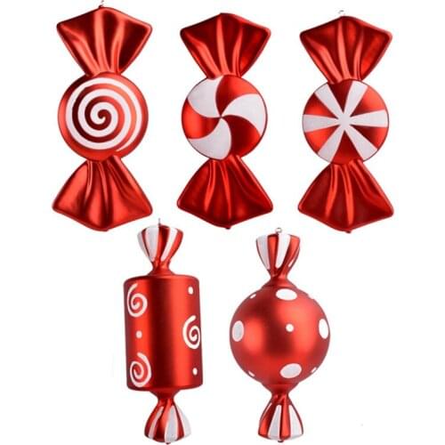 1 Set Of 5Pcs 40Cm Candy Pendant Christmas Tree Pendant Family Holiday Decoration Party Decoration