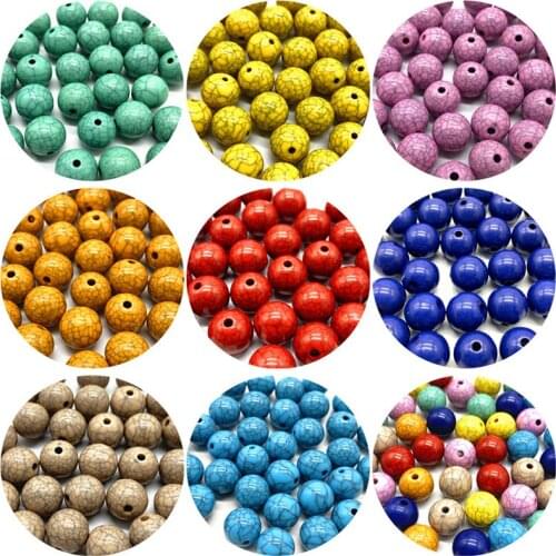 20Pcs 12mm Circular Crack Pattern Acrylic Loose Spacer Beads for Jewelry Making DIY Handmade Bracelet Accessories