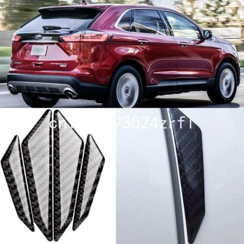 For ford edge Car Side Door Edge Guard Bumper Trim Protector 4pcs PVC carbon fiber Stickers