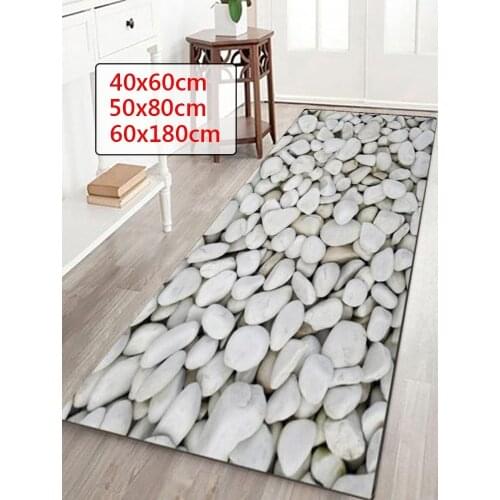 WUJIE 6 Styles Simulated Pebble Pattern Carpet 100% Polyester Doormat Kitchen Mat Anti-slip Modern Area Rugs Living Room Decor