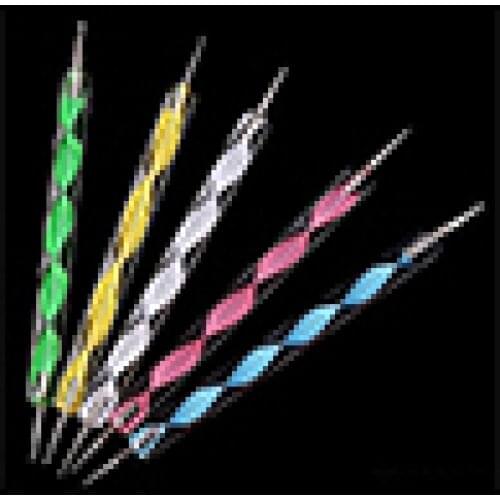 80% Hot Sale 5 Pcs Double Ends Dotting Marbleizing Painting Tool Nail Art Dot Manicure Polish DIY