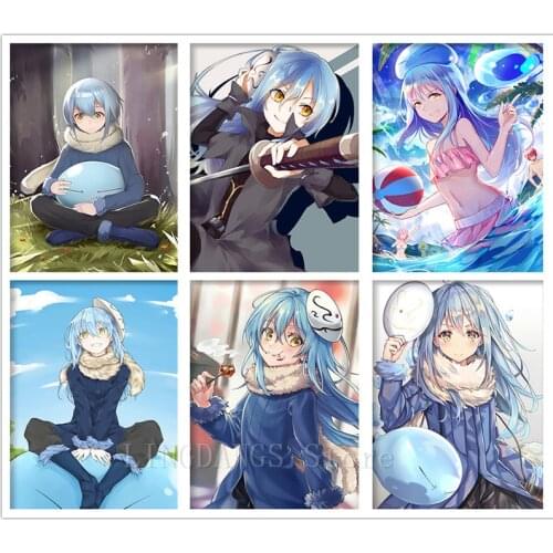 5D DIY Diamond Painting That Time I Got Reincarnated As A Slime Rimuru Tempest Anime Diamond Embroidery Cross Stitch Home Decor