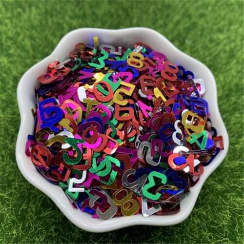25g 8mm Arabic numerals Mixed Color Flower Sewing Garment Accessories,Clothing accessories,DIY Sequins scrapbooking shakes