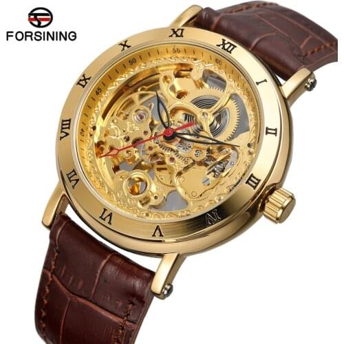 Winner Mens Watches Sport Design Bezel Golden Watch Montre Homme Top Brand Luxury Clock Men Steampunk Automatic Skeleton Watch