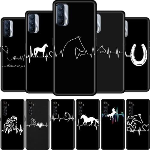 Horse Heartbeat Cell Phone Case for Realme 6 7 8 C3 C21 XT 5 X7 X50 Pro 5G C11 7i C15 C20 C20A C21Y GT Master Cover Coque