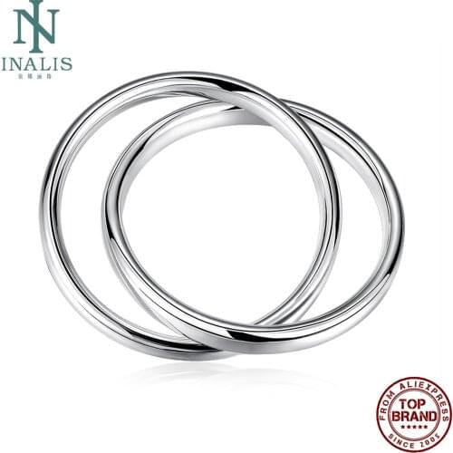 INALIS Trendy Two Big Round Shape Bangles Men Simple Europe and America Style White Unisex Bangle Anniversary Fashion Jewelry