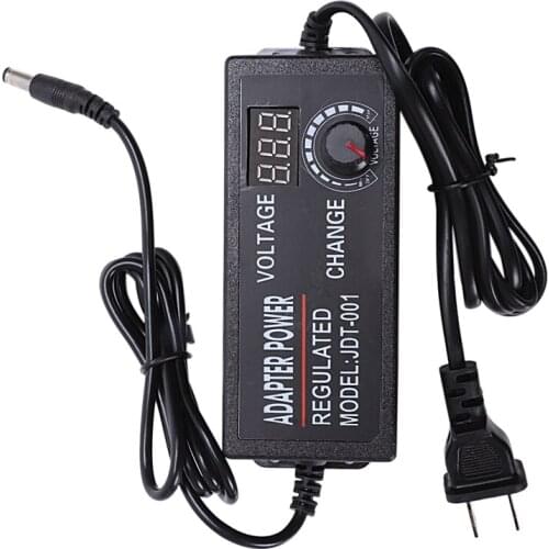 Quality Adjustable Ac To Dc 3V-12V Universal Adapter With Display Screen Voltage Regulated Power Supply Adatpor 3 12 V(Us Plug)