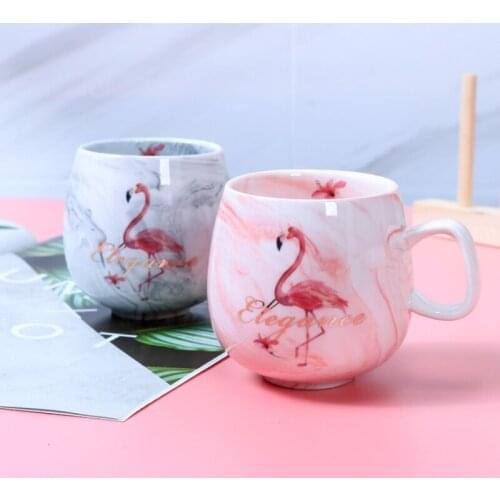 North European plug-in wind marbled ceramic coffee mugs groomsmen bridesmaid flamingo with hand WF8191139